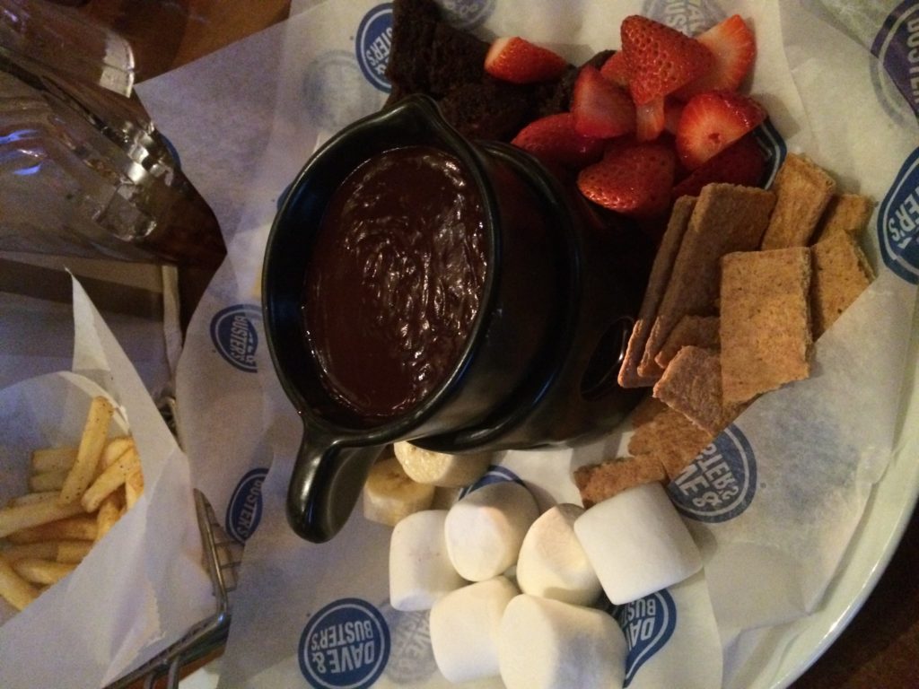 Fondue dessert at Dave & Busters