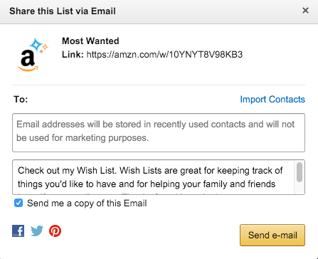 Share this List via Email
