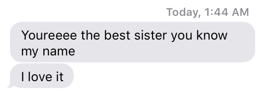 drunk text from Dani