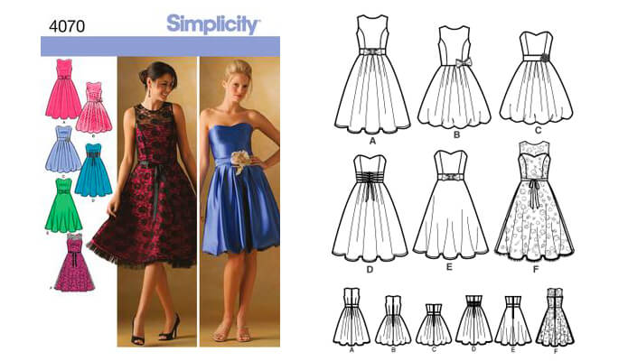 Bridesmaid Dresses Pattern - Simplicity 4070