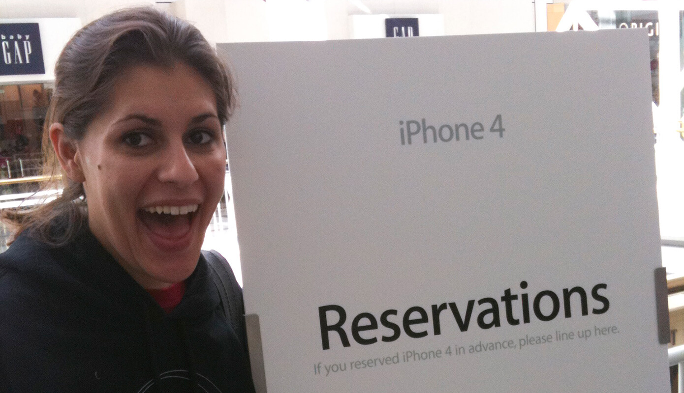 Me in line waiting to get the iPhone 4 on the release day!