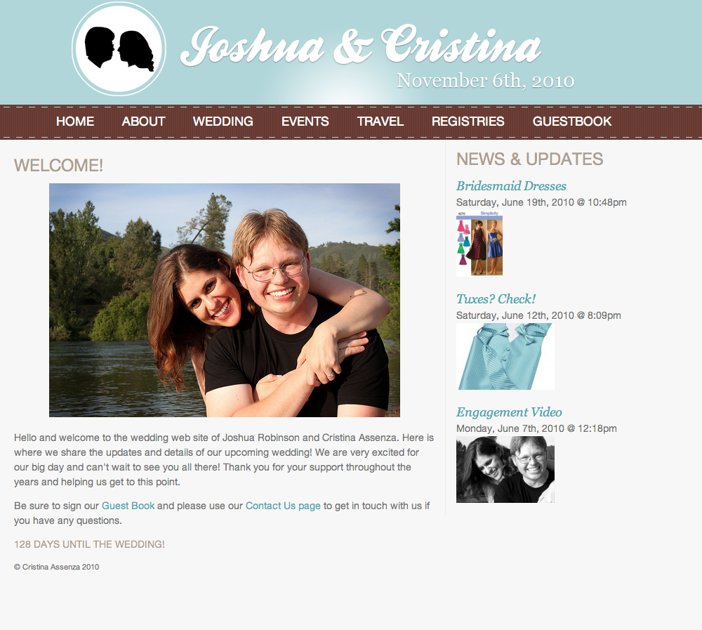 JoshandCristina.com - our wedding web site!