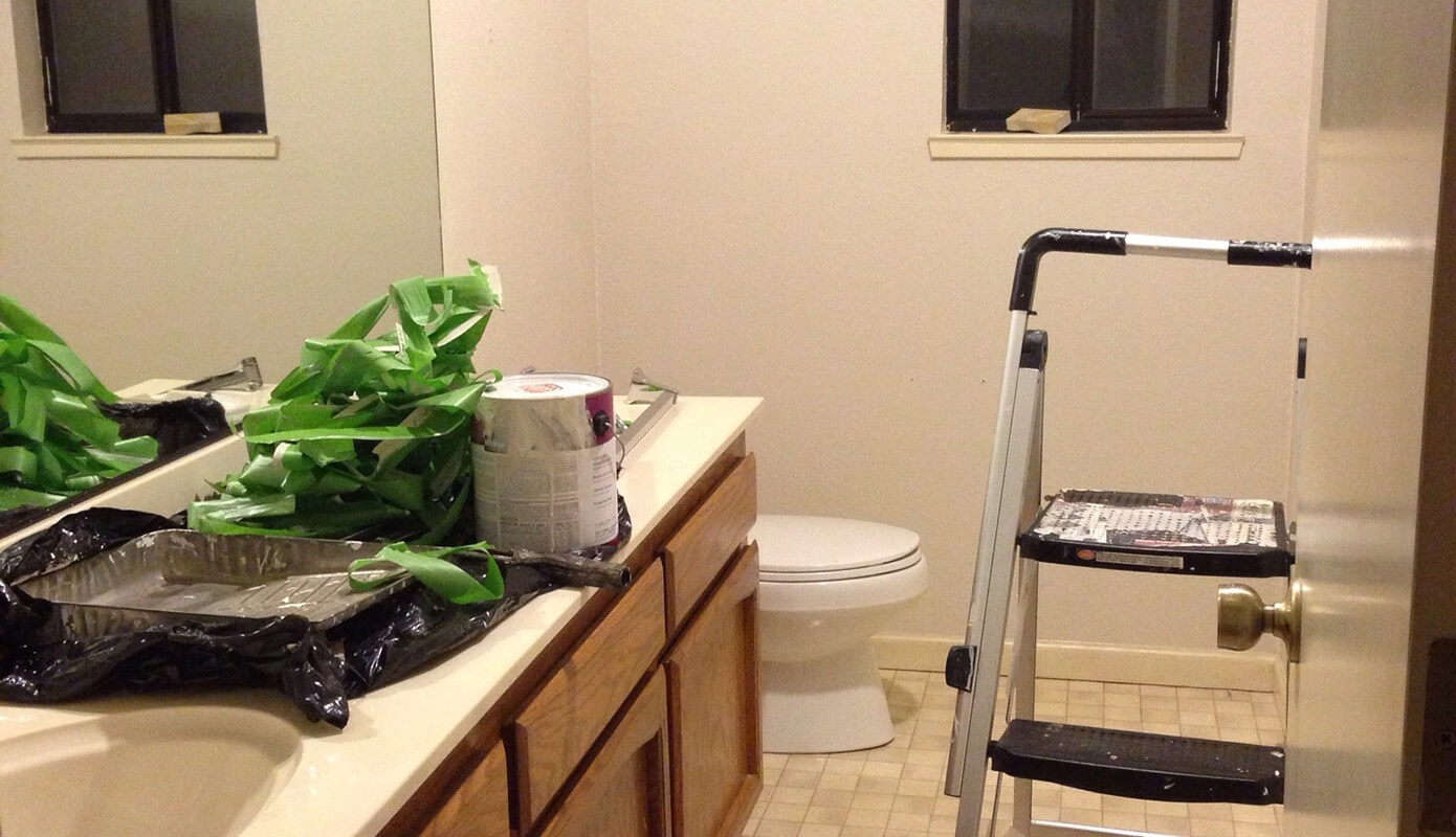 Painted guest bathroom