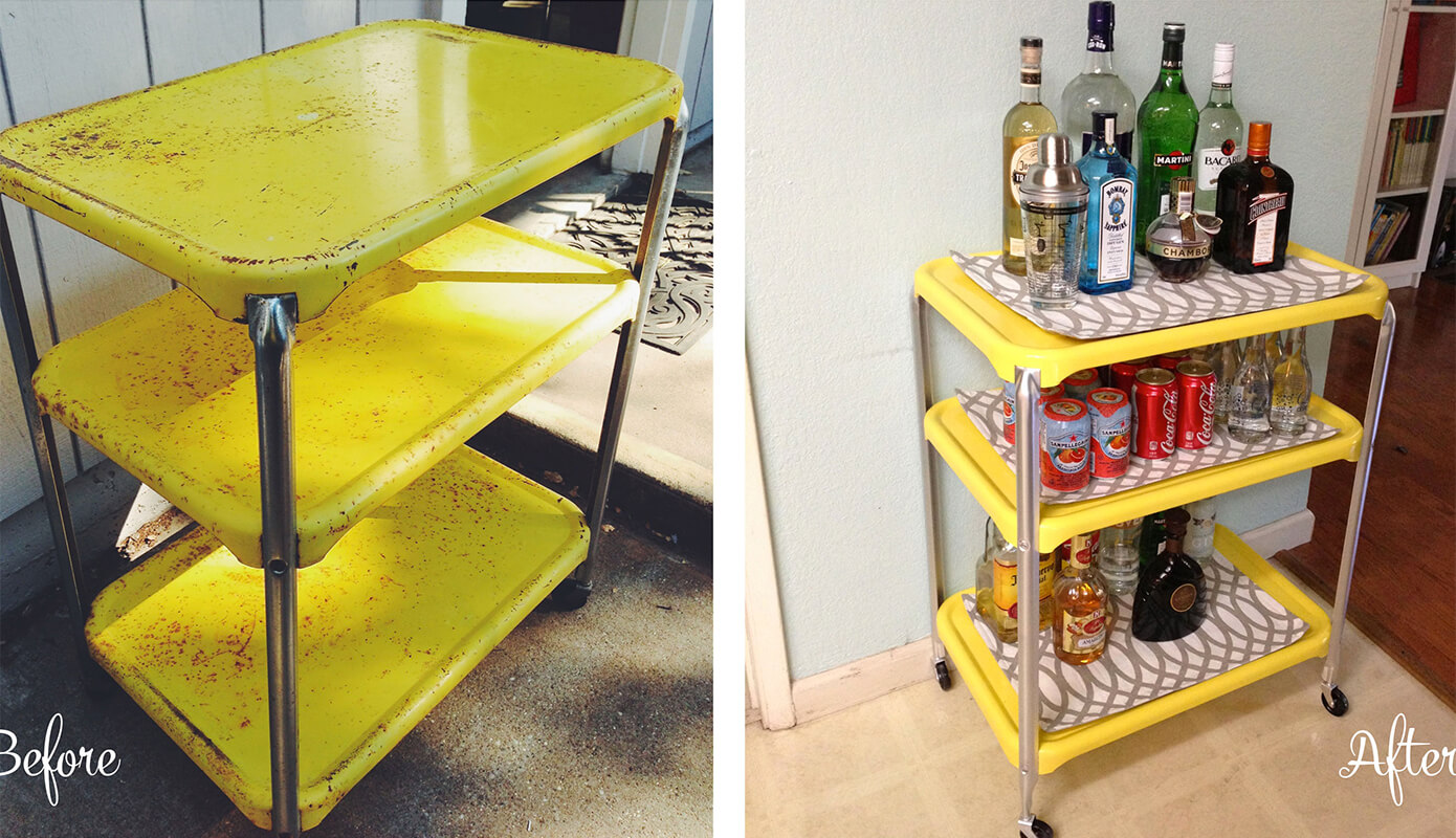 DIY Bar Cart Before and After #thelovelygeek