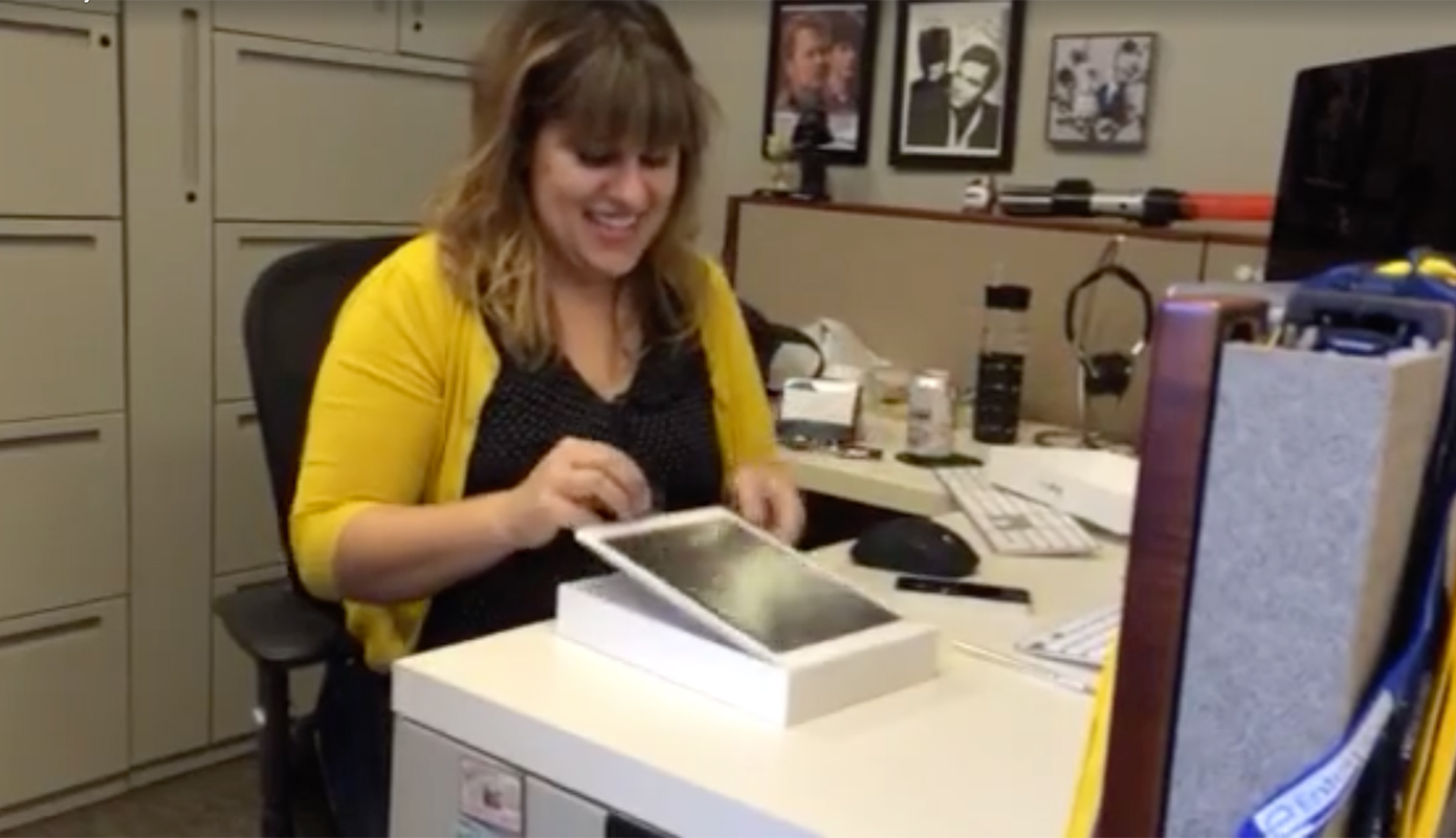 Me unboxing my iPad Air