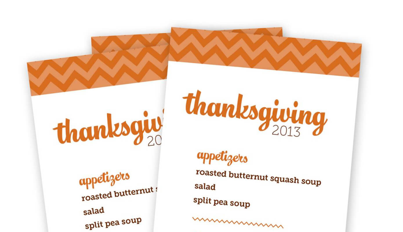 thanksgiving menus 2013