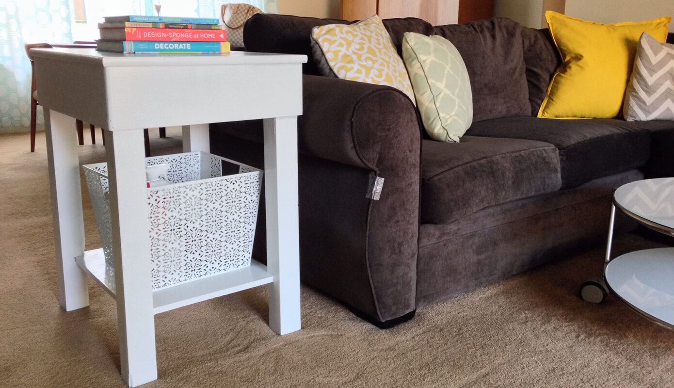 Painted side table for the living room
