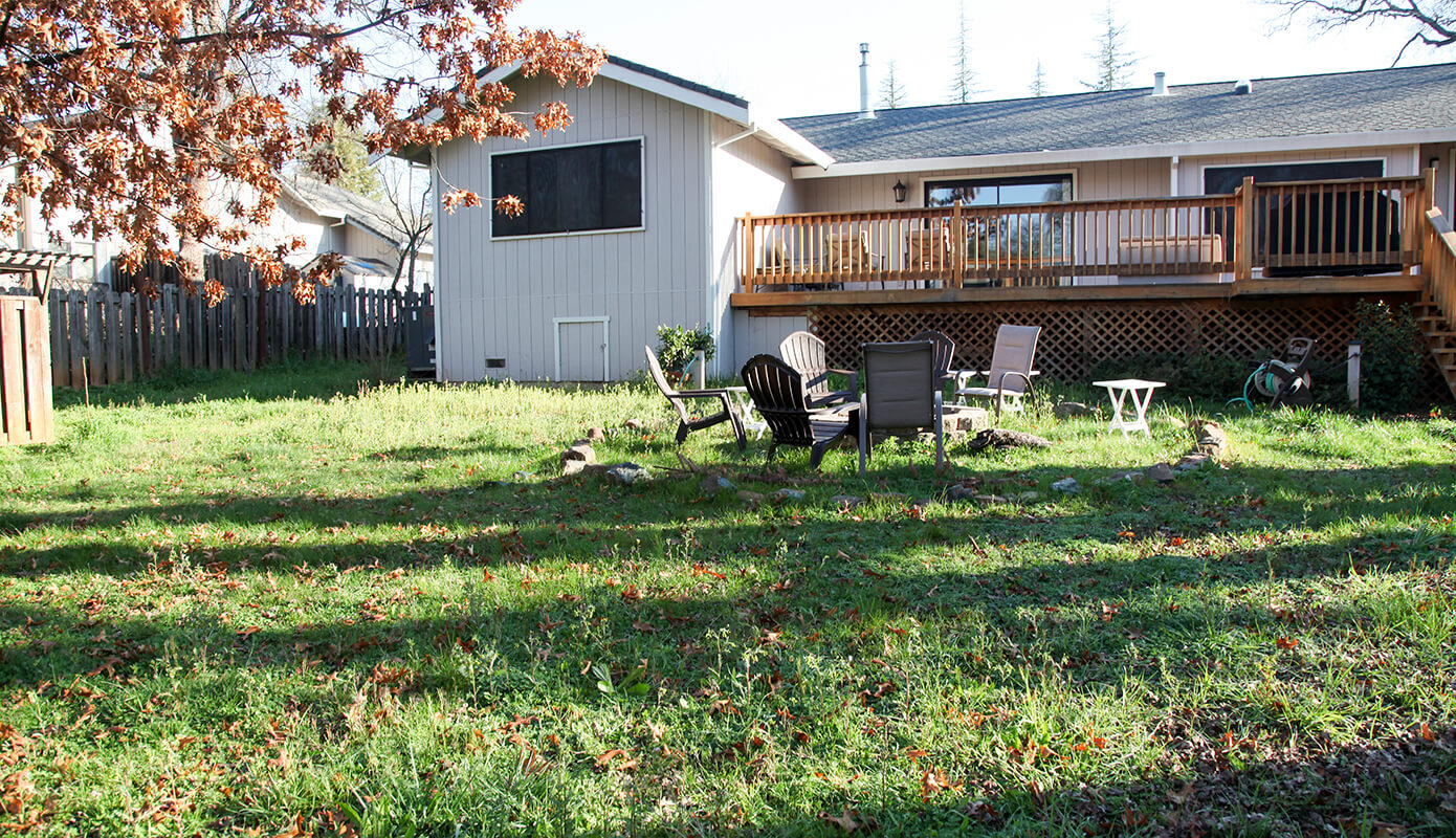 Our backyard, prior to getting the landscaping done