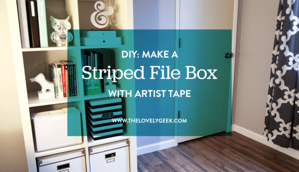 DIY: Make a Striped File Box with Artist Tape #thelovelygeek