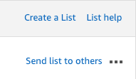 Amazon Create a List and Other Options