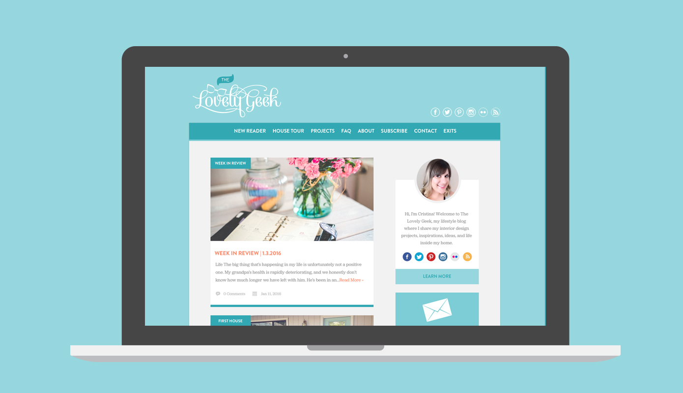 Sneak peek of the new design for TheLovelyGeek.com