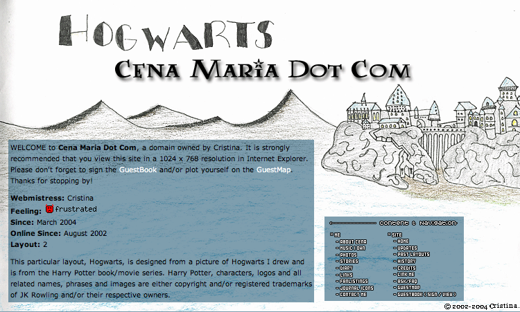 One of the early designs I did for cenamaria.com. Back in the day where iFrames and image maps were cool.