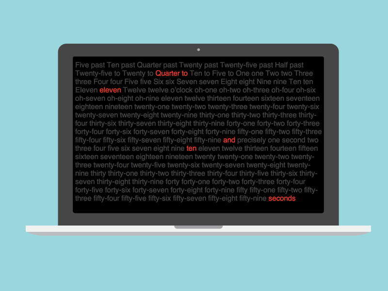 Word Clock Screen Saver