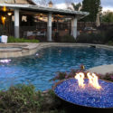 Pool, Spa, and Fire Bowl all lit up #thelovelygeek