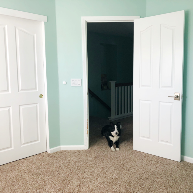 Tucker in the doorway