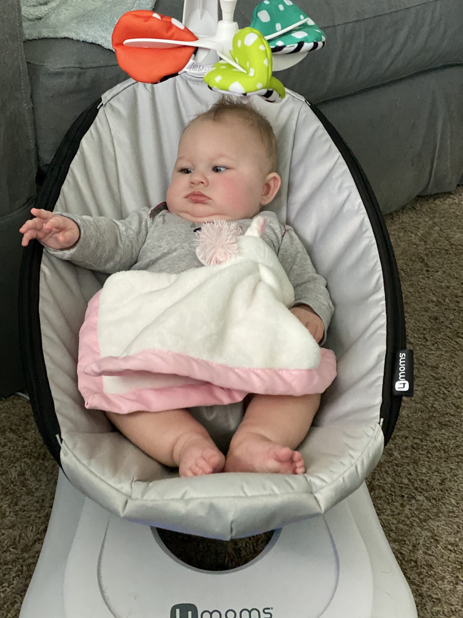 baby in 4moms rocker