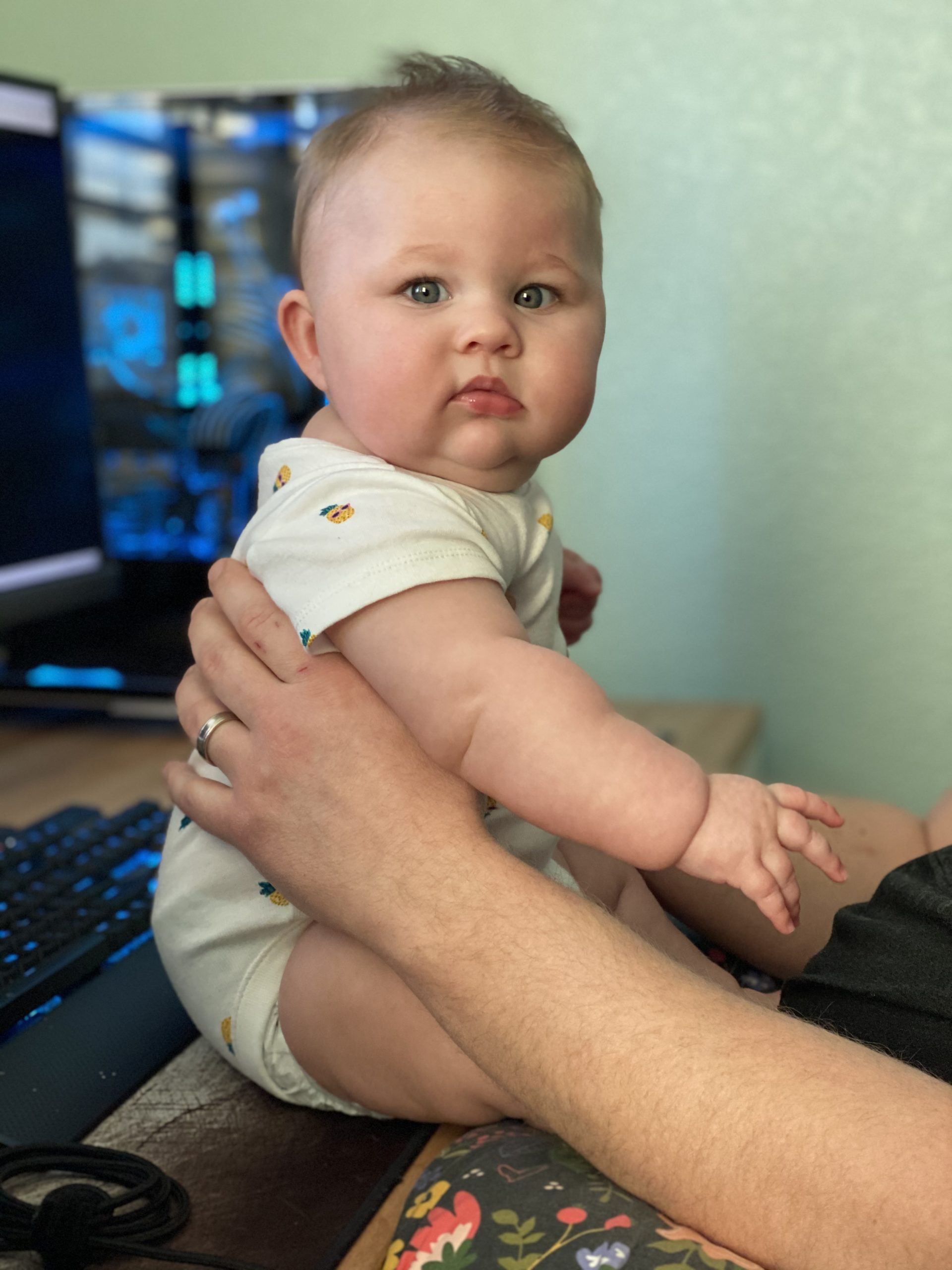 Lily hanging with her daddy