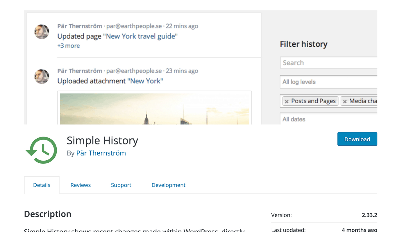 Simple History WordPress plugin