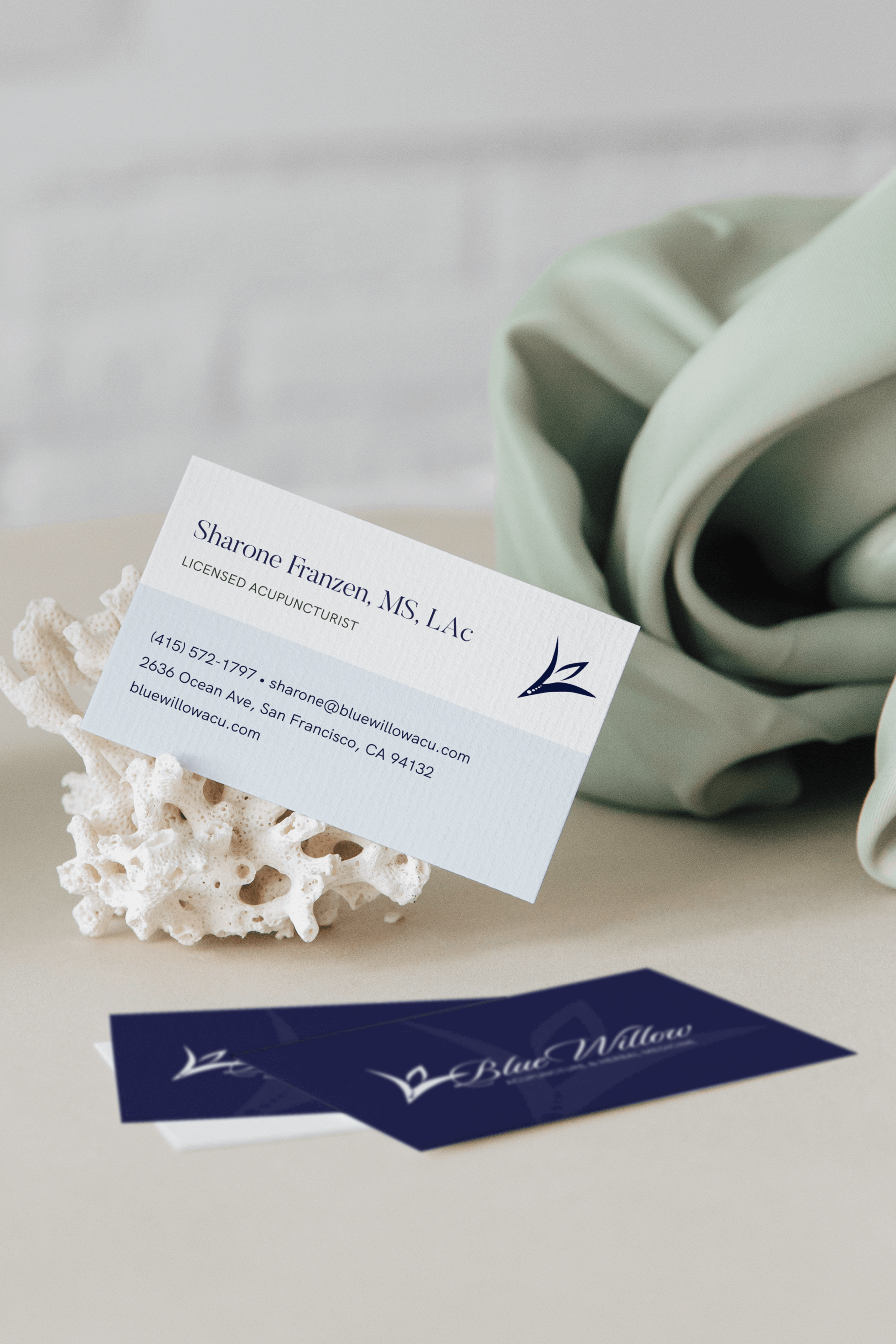 Business Card Design for Blue Willow Acupuncture
